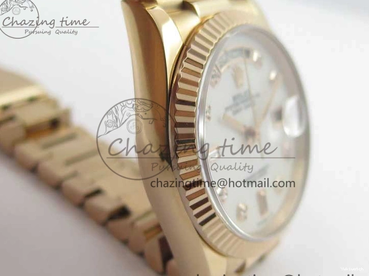 36 Day-Date Dial Edition Maker President RG 128239 Markers on Crystral RG Bp MOP Bracelet Best White 1220